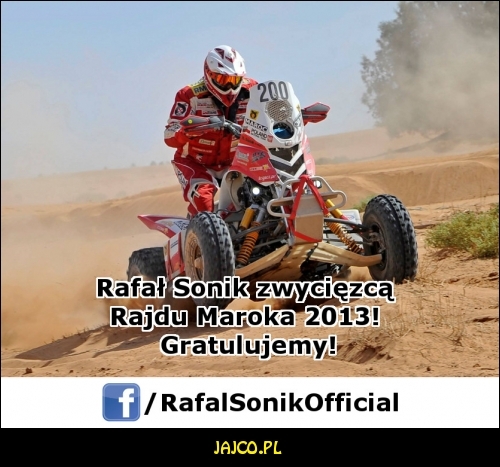 Rafał Sonik zwycięzcą Rajdu Maroka 2013. Gratulujemy!


